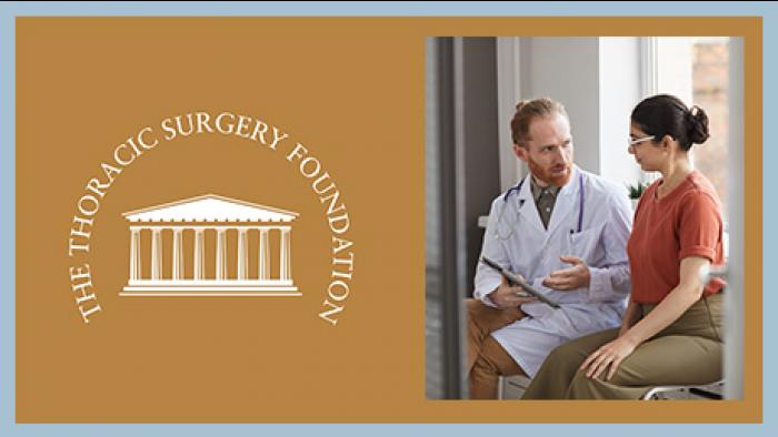 TSF logo and photo of male doctor consulting with female patient