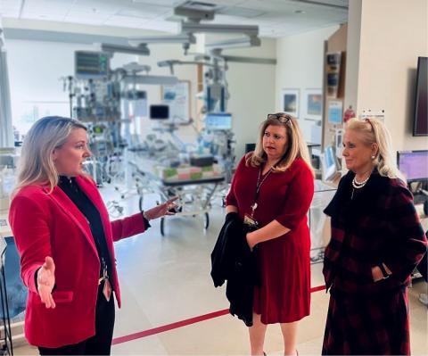 STS Member in Action: STS President Jennifer Romano, MD (left) gave her representative, Debbie Dingel (MI-12) a tour of her facility.